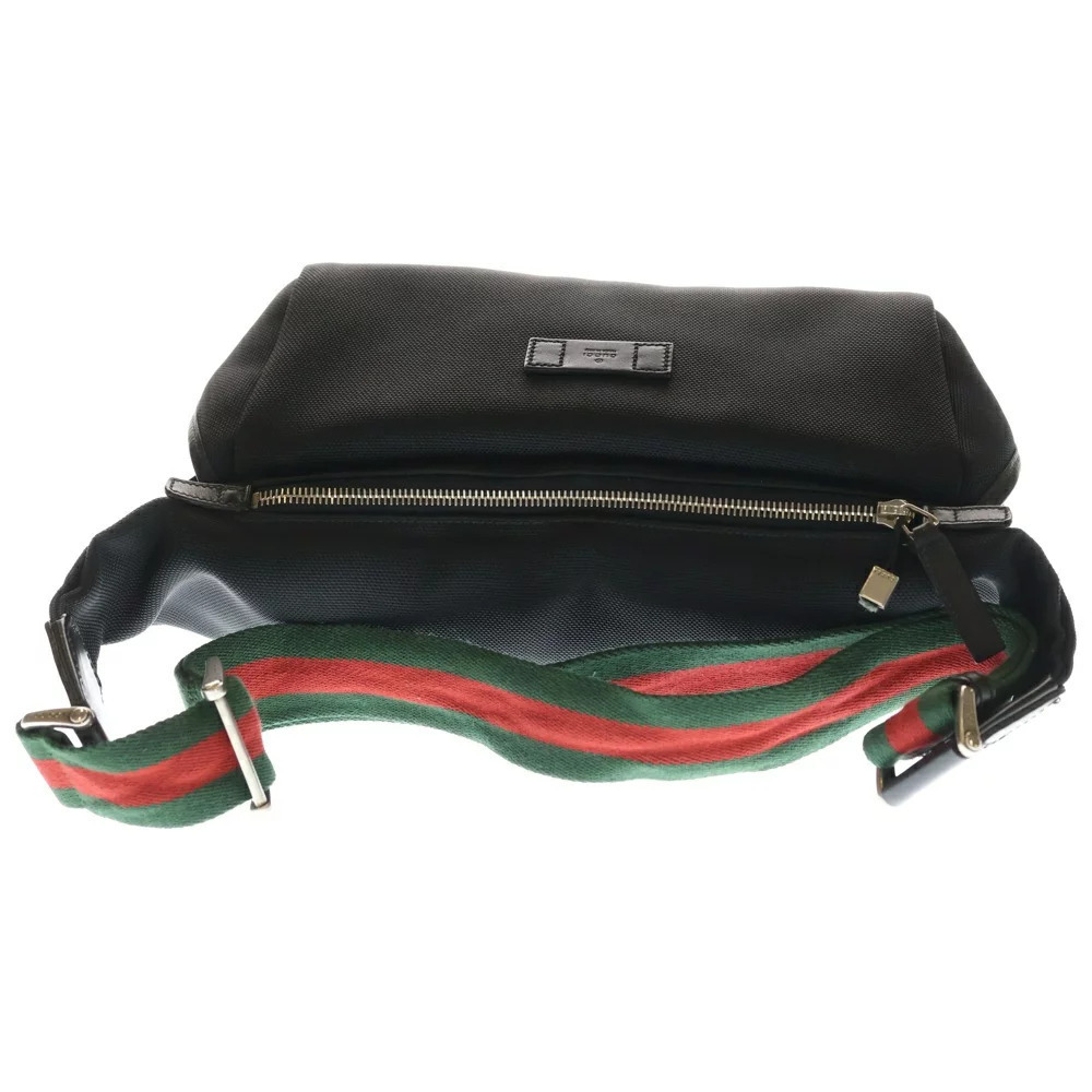 Gucci SHERRY Canvas Bag Black Shoulder Pocket Multi